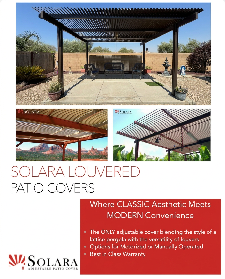 Solara louvered patio cover brochure